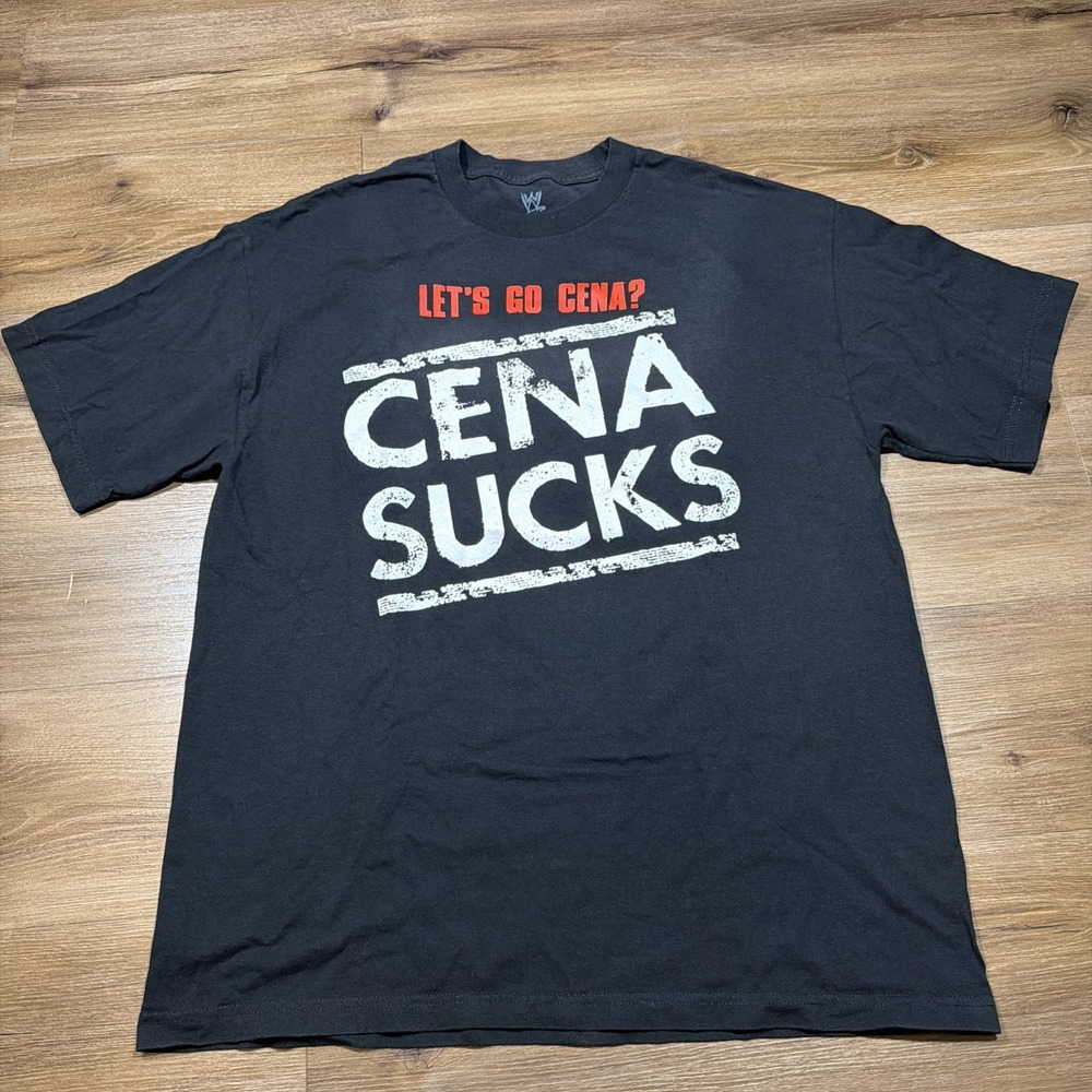 Authentic WWE John Cena Sucks Lets' Go‎ We Can't See You Shirt Size XL Adult